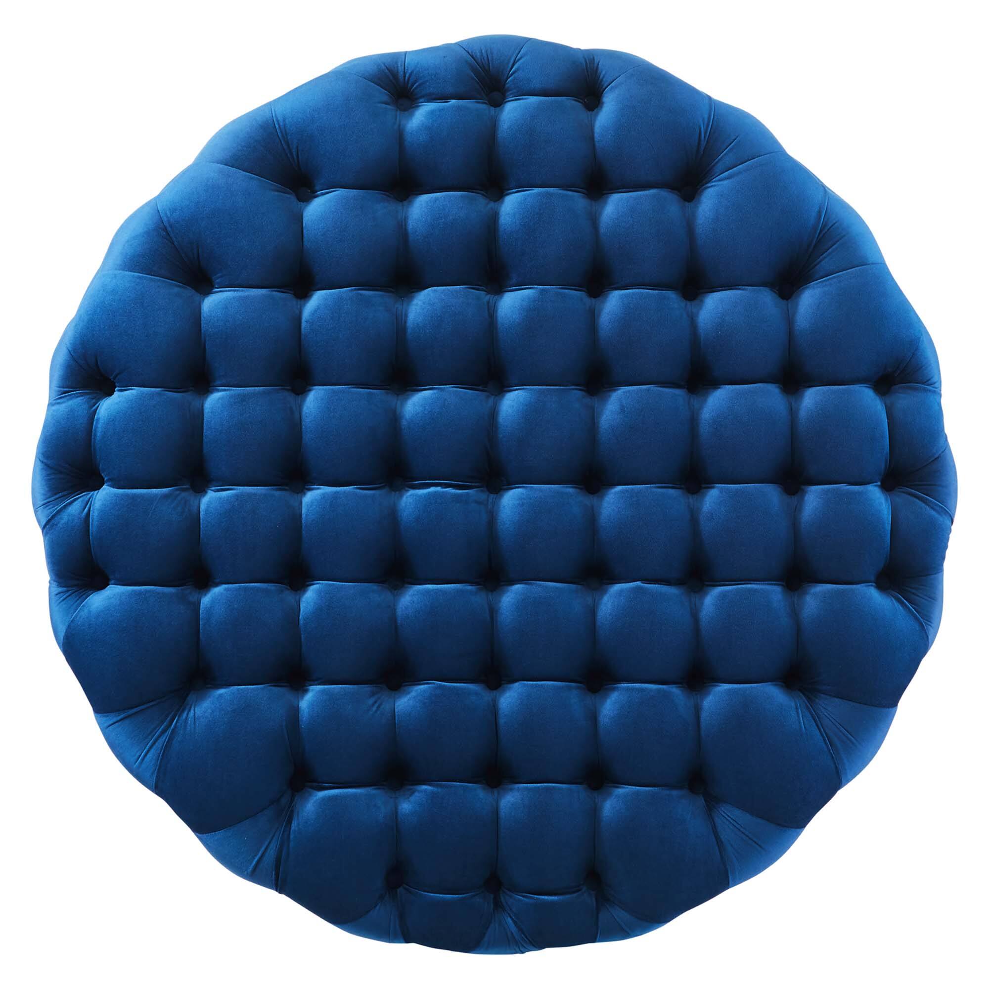 Alt View 2. Modway - Amour Tufted Button Large Round Performance Velvet Ottoman by Modway - EEI-5469-NAV.