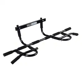 HolaHatha - Home Workout Door Pull Up Chin Up Bar for Doorway Exercise Fitness - Black