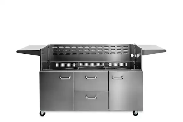 Front. Lynx - Stainless Steel Storage Cart for Lynx 54" wide Grills - Stainless Steel.