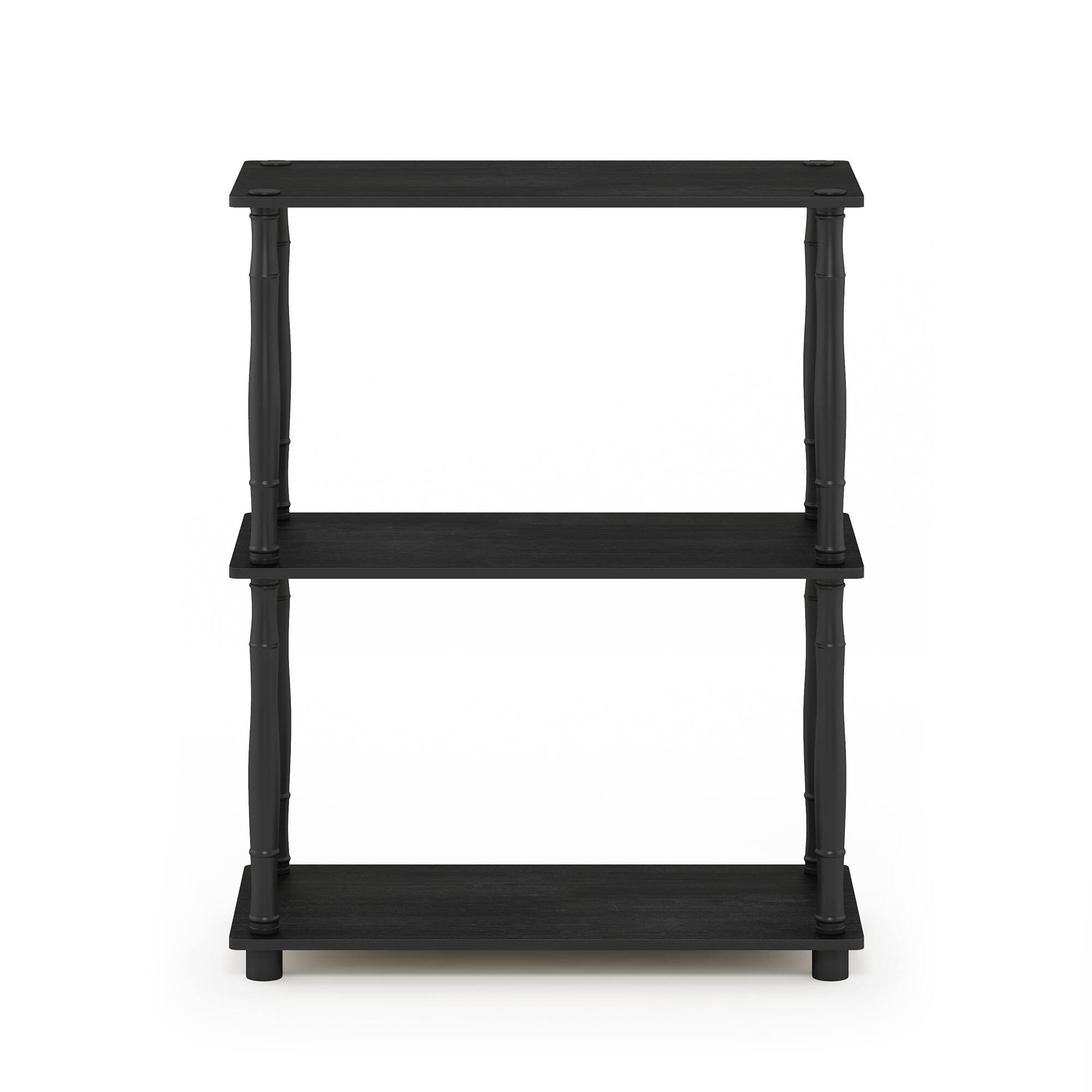Alt View 2. Furinno - Turn-N-Tube 3-Tier Compact Multipurpose Shelf Display Rack with Classic Tube, Americano/Black - Americano/Black.