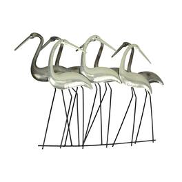 J.D. Yeatts - Metal Flock Of Coastal Birds Wall Art Sculpture Hanging Ocean Beach Home Decor - Gray