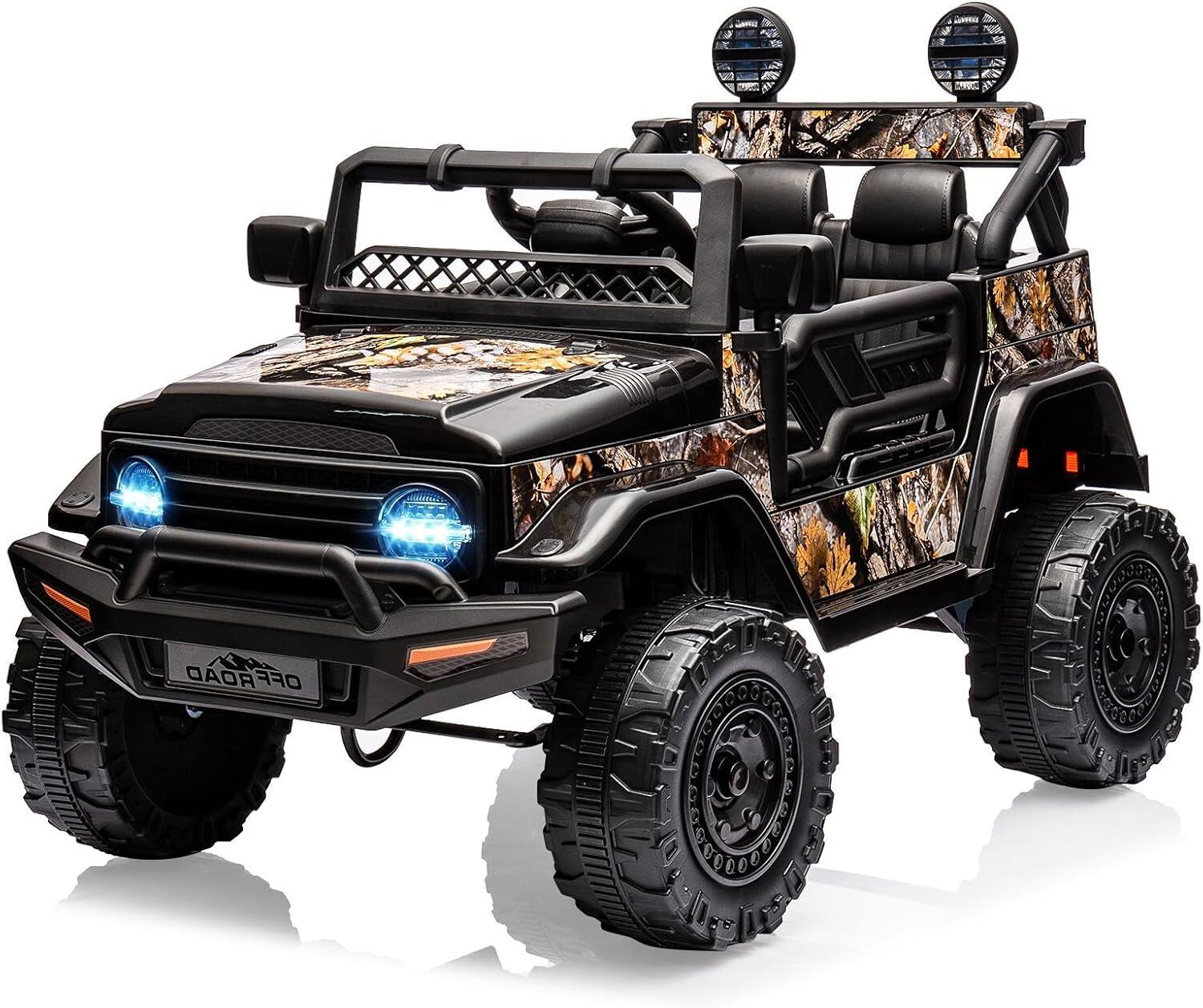 GARVEE - 12V Electric Ride-On Truck with Remote Control, Spring Suspension, LED Lights, Music, 3 Speeds - Black price history on PriceWatchPro