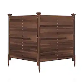 Costway - Outdoor Privacy Fence, 47 x 47-Inch 2-Panel Air Conditioner Fence for Outside - Brown