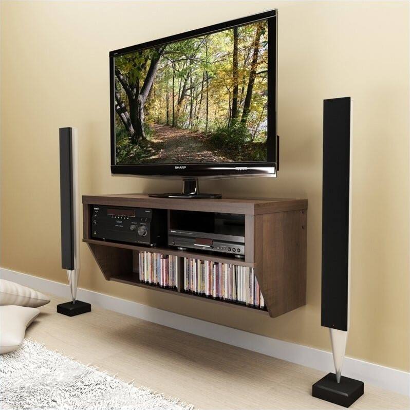 Front. Prepac - Series 9 Wall-Mount A/V Console - Espresso.