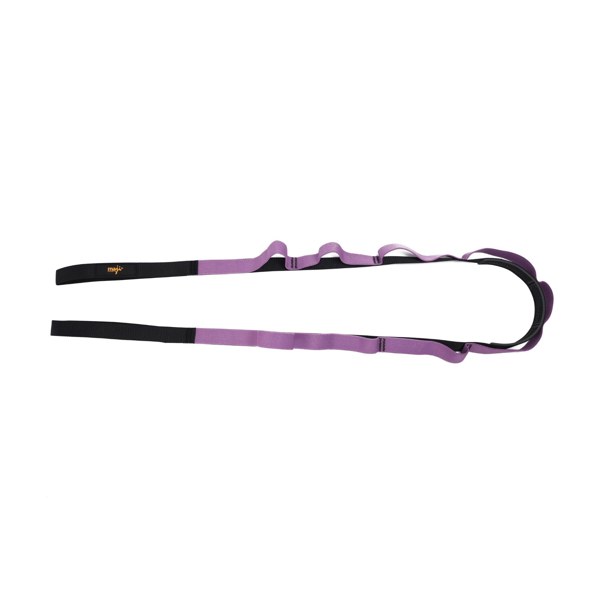 Alt View 2. Maji Sports - Elastic Yoga Straps With 9 Loops - Purple and Black.