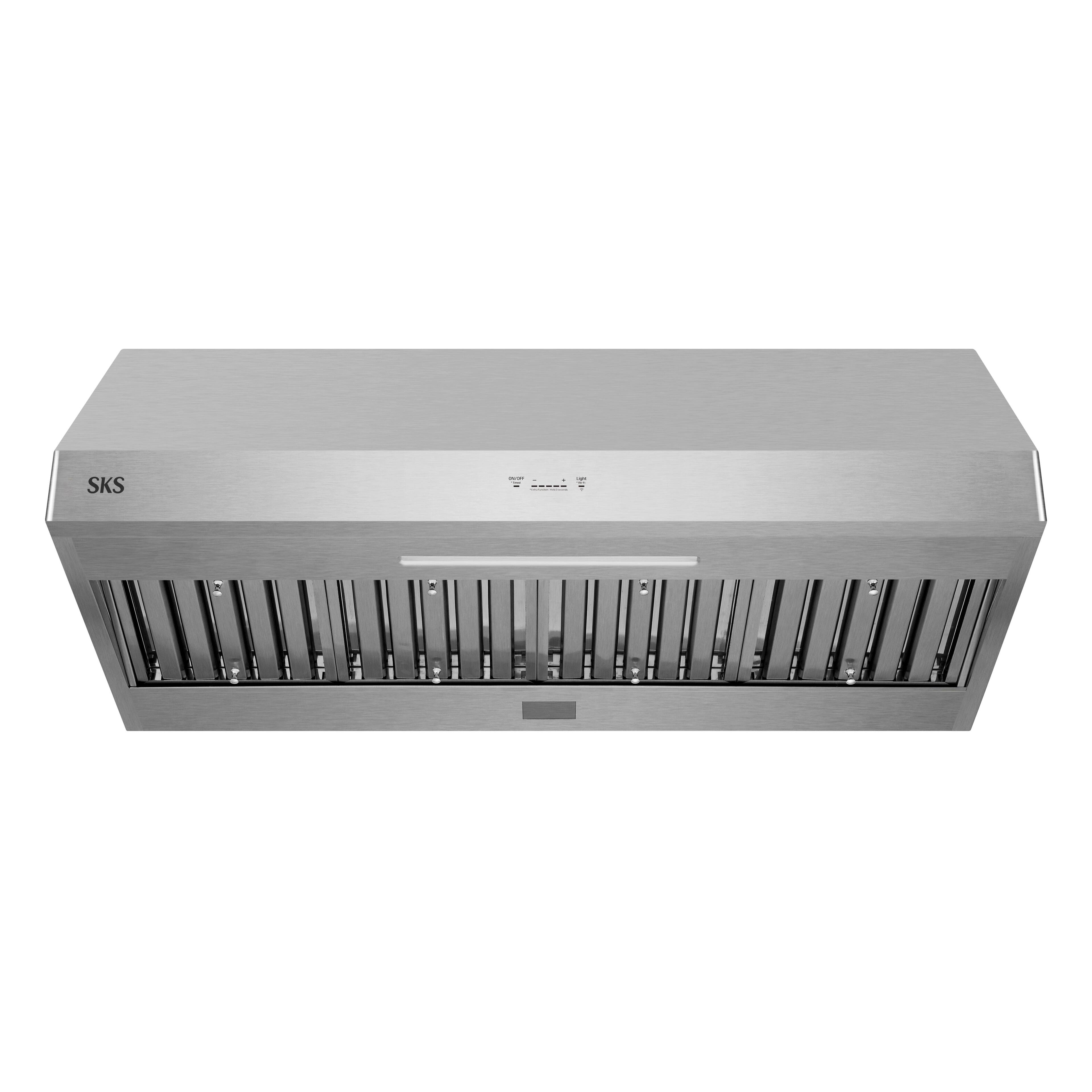 Alt View 3. SKS - 48-inch Pro-Style Externally Vented Range Hood with SmartThinQ Technology - Stainless Steel.