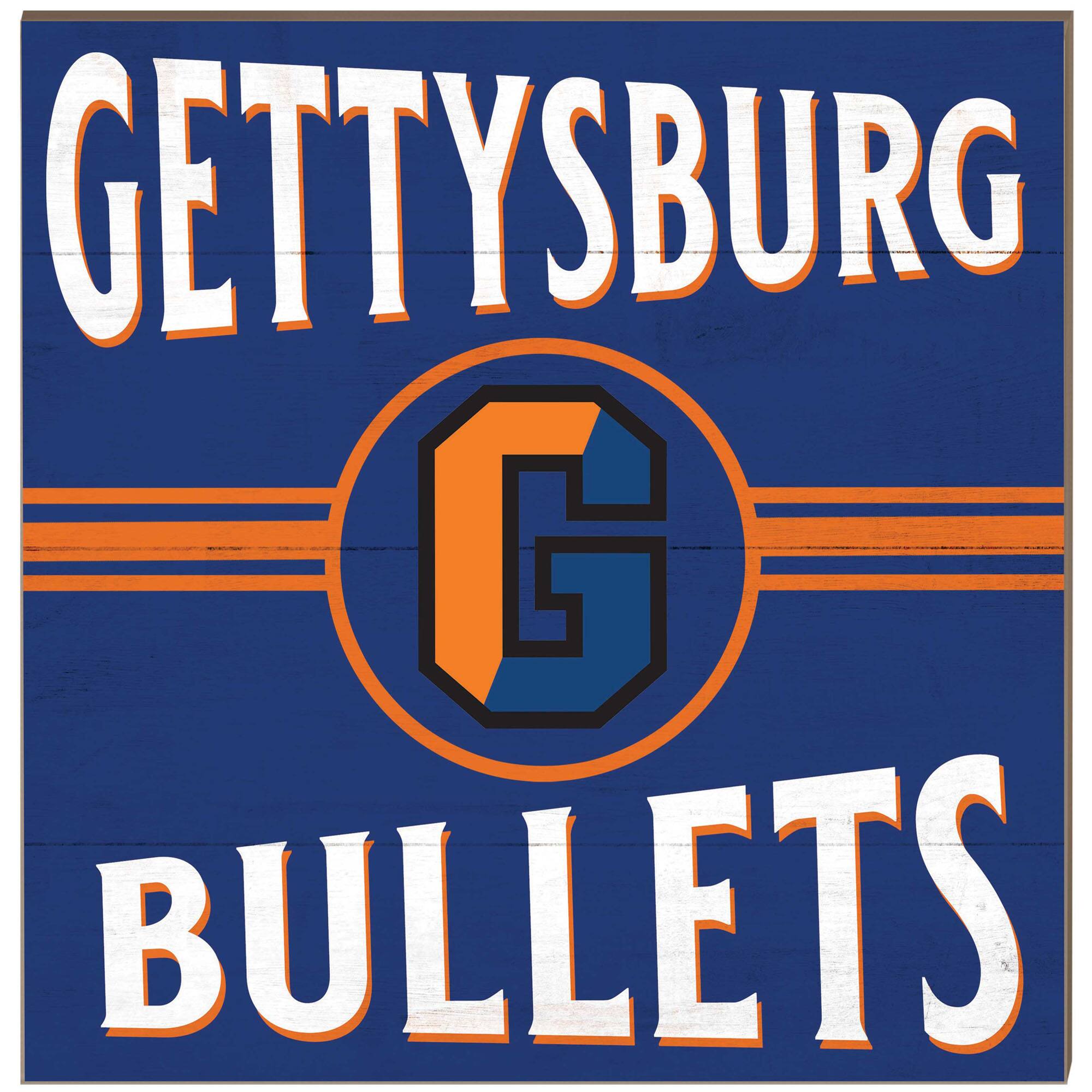 Gettysburg Bullets 10'' x 10'' Retro Team Sign