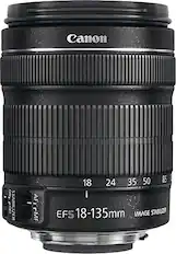 Front. Canon - EF-S 18-135mm f/3.5-5.6 IS STM Standard Zoom Lens - Black.