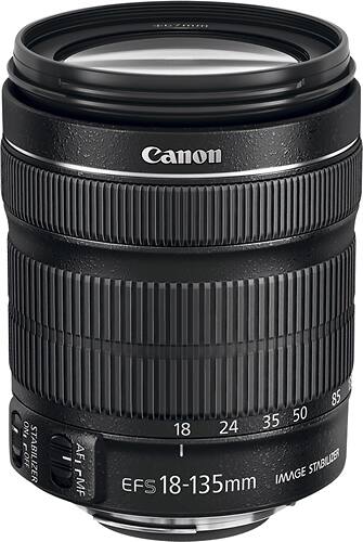 Alt View 1. Canon - EF-S 18-135mm f/3.5-5.6 IS STM Standard Zoom Lens - Black.