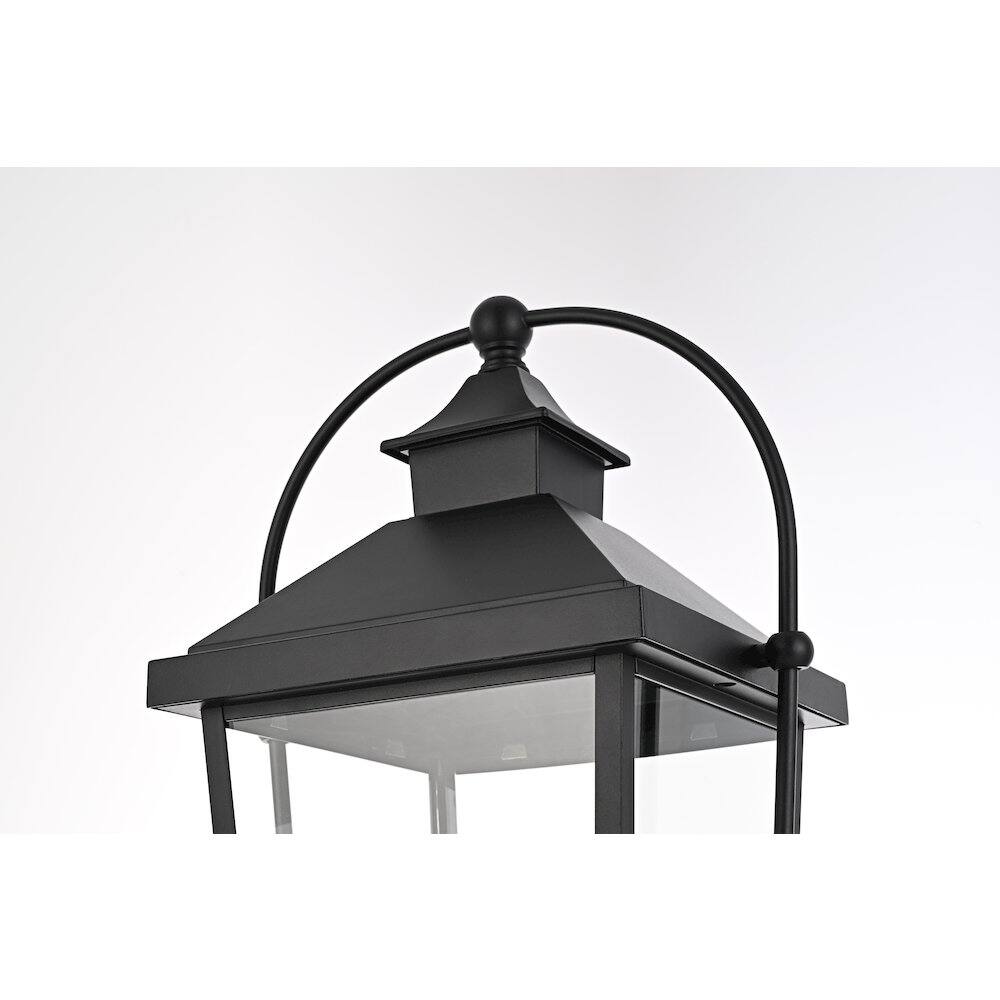 Alt View 1. Elegant Lighting - Luz 23 inch Outdoor Post light in Black - Black And Clear.