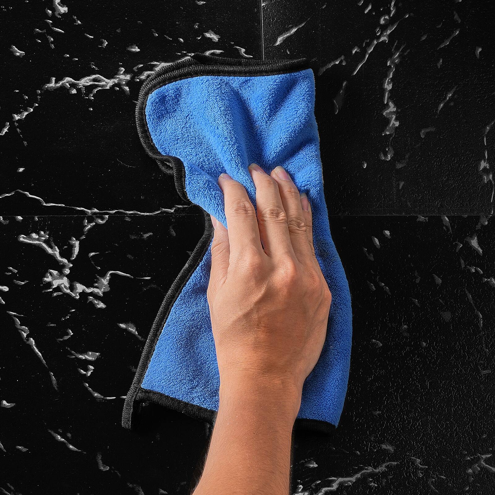 Alt View 5. VEVOR - Self Adhesive Vinyl Floor Tiles 12 x 12 inch, 50 Tiles 1.5mm Thick Peel & Stick, Black Marble Texture DIY Flooring - Black.