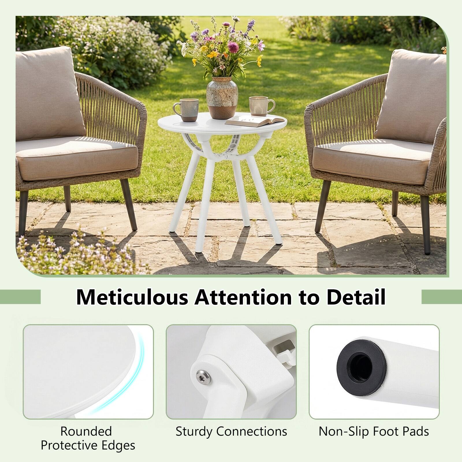 Meticulous Attention to Detail

- Rounded Protective Edges
- Sturdy Connections
- Non-Slip Foot Pads