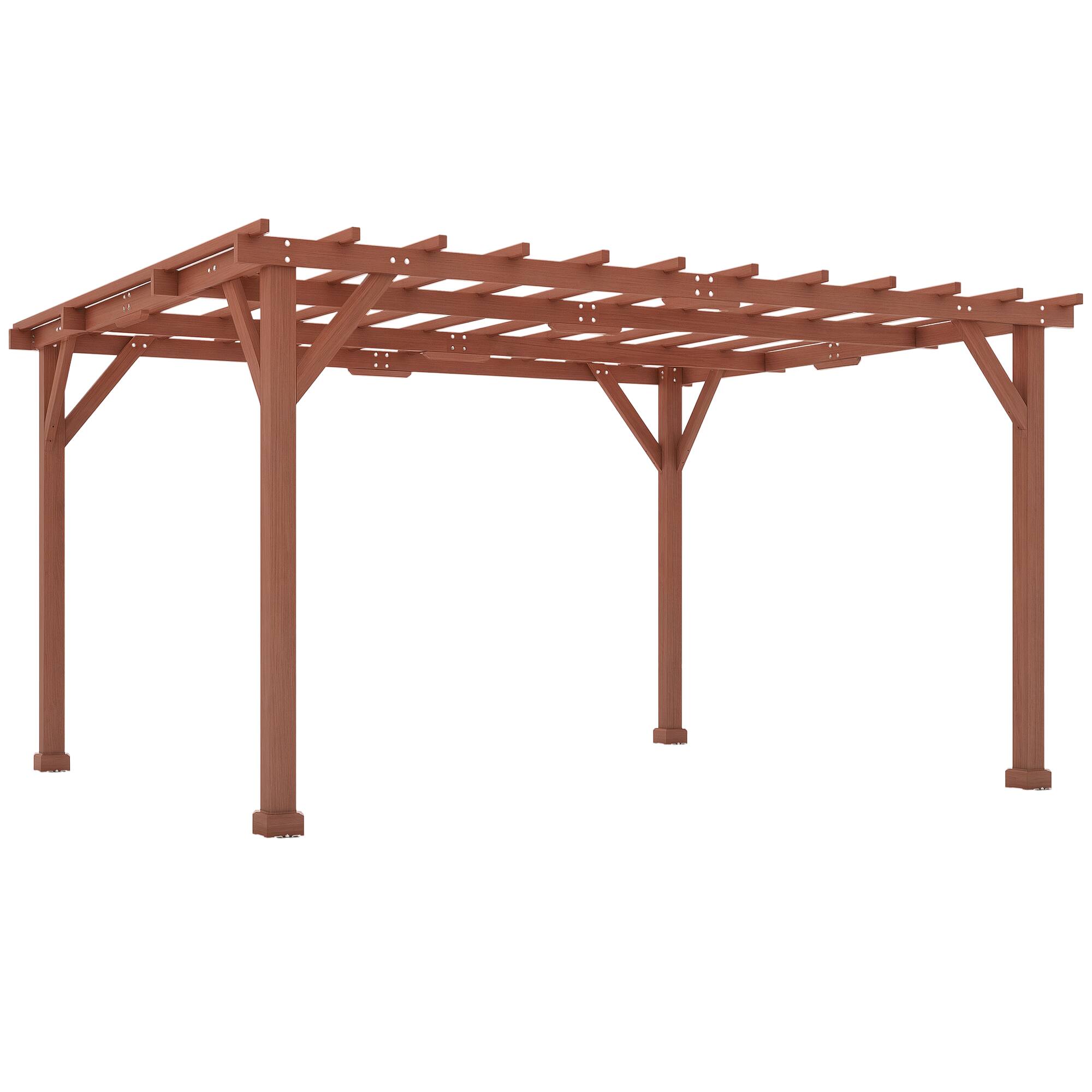 Outsunny - 11' x 12.5' Outdoor Wood Pergola with Grape Trellis with Stable Structure for Climbing Plant Support for Patio - Brown price history on PriceWatchPro