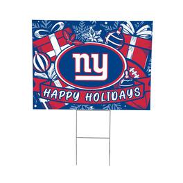 Evergreen Enterprises - New York Giants 24" x 18" Happy Holidays Christmas Outdoor Staked Yard Sign - Multicolor