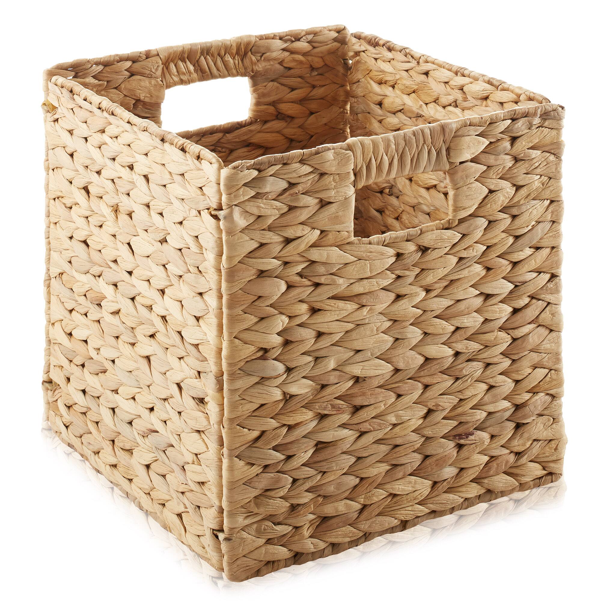 Alt View 2. Casafield - 10.5 x 10.5-in Water Hyacinth Storage Baskets - 6 Pack - Natural.