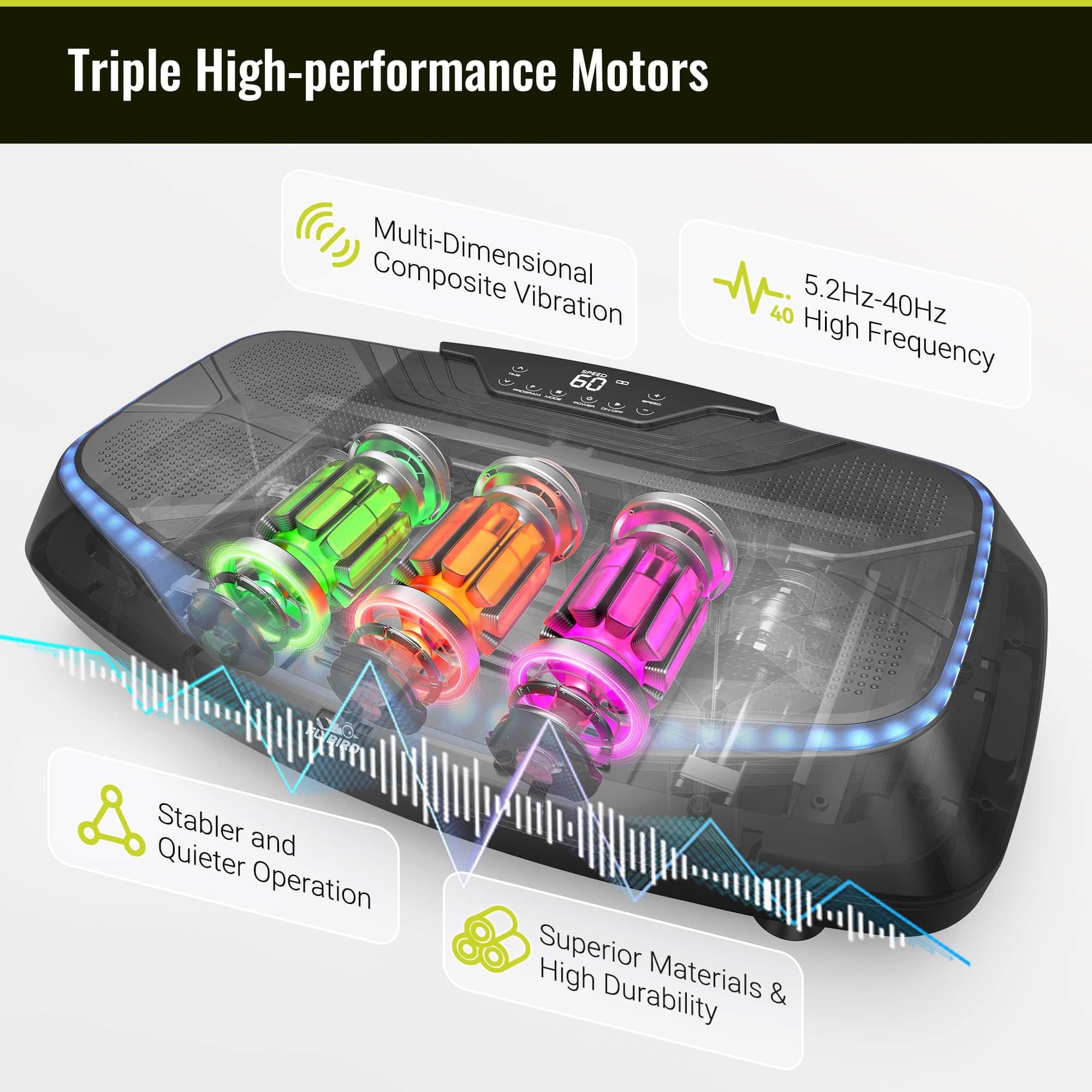 FED Fitness 4D Vibration Plate,Adjustable Speed High Intensity