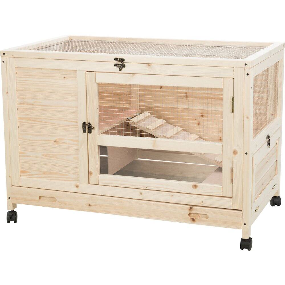 TRIXIE - Mobile Indoor 1-Story Wooden Animal Cage with Wheels & Pull-Out Tray - Natural price history on PriceWatchPro