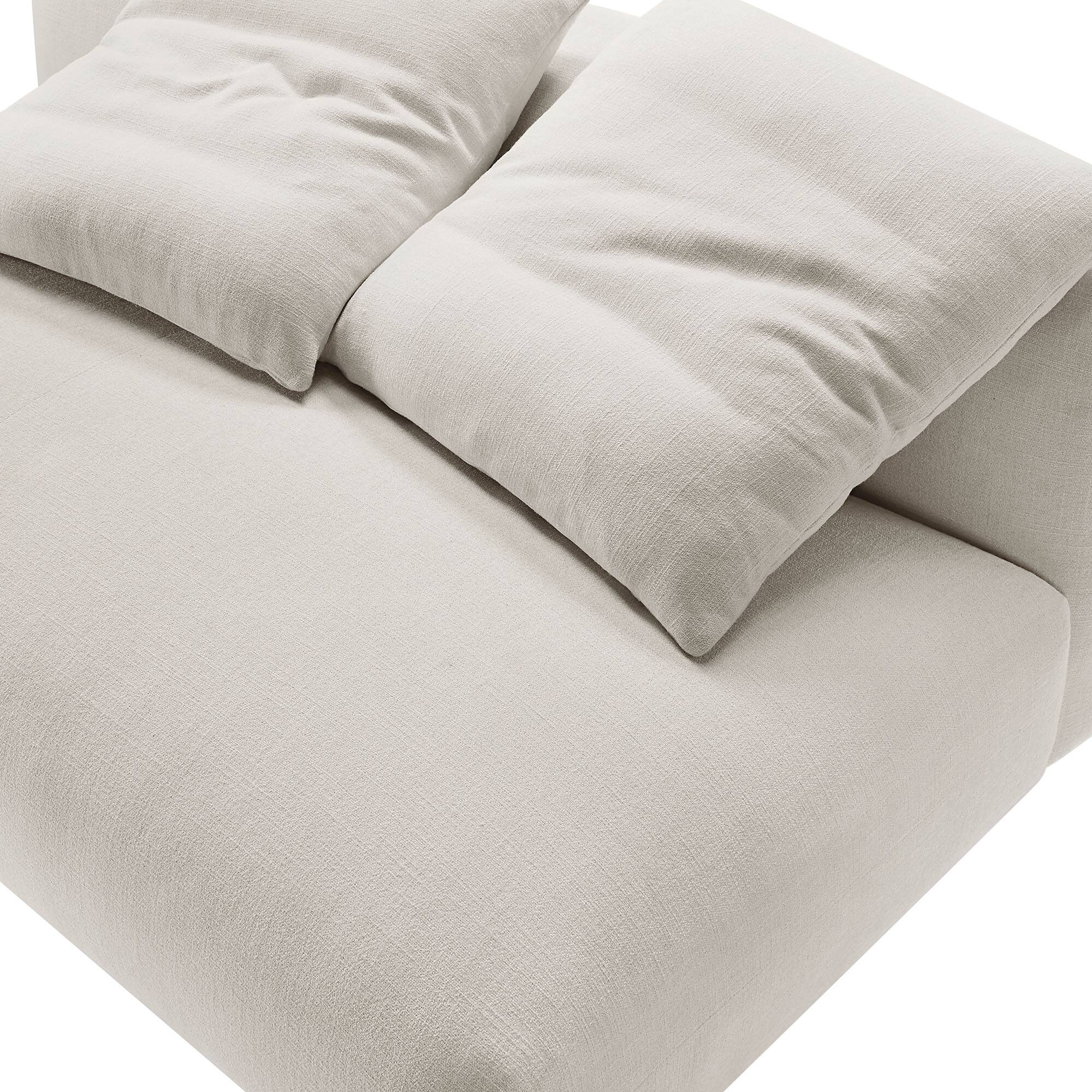 Alt View 6. Modway - Solace Modular Upholstered Fabric Armless Loveseat by Modway - Salt.