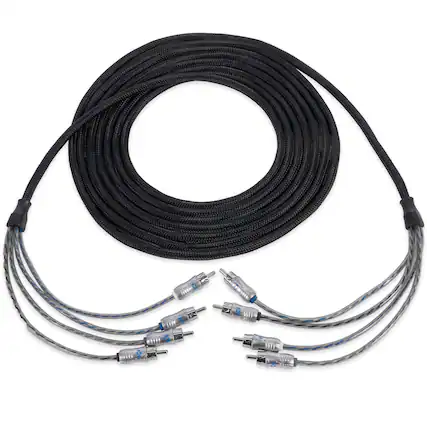 Front. NVX - XIX46 19.69 ft (6 Meter) Oxygen Free Copper 4-Channel Double Twisted Pair X-Series Audio RCA Audio Interconnect Cable.