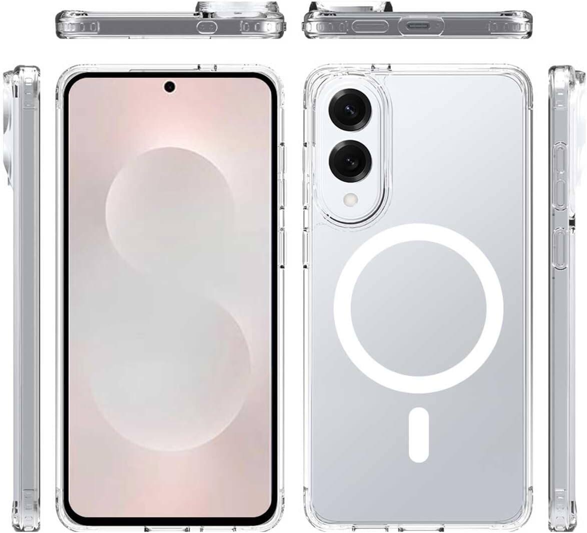 Alt View 4. Entronix - Entronix [Magnetic] Case Compatible with Galaxy S25 Edge - [Hard Back] Slim Clear - Clear.