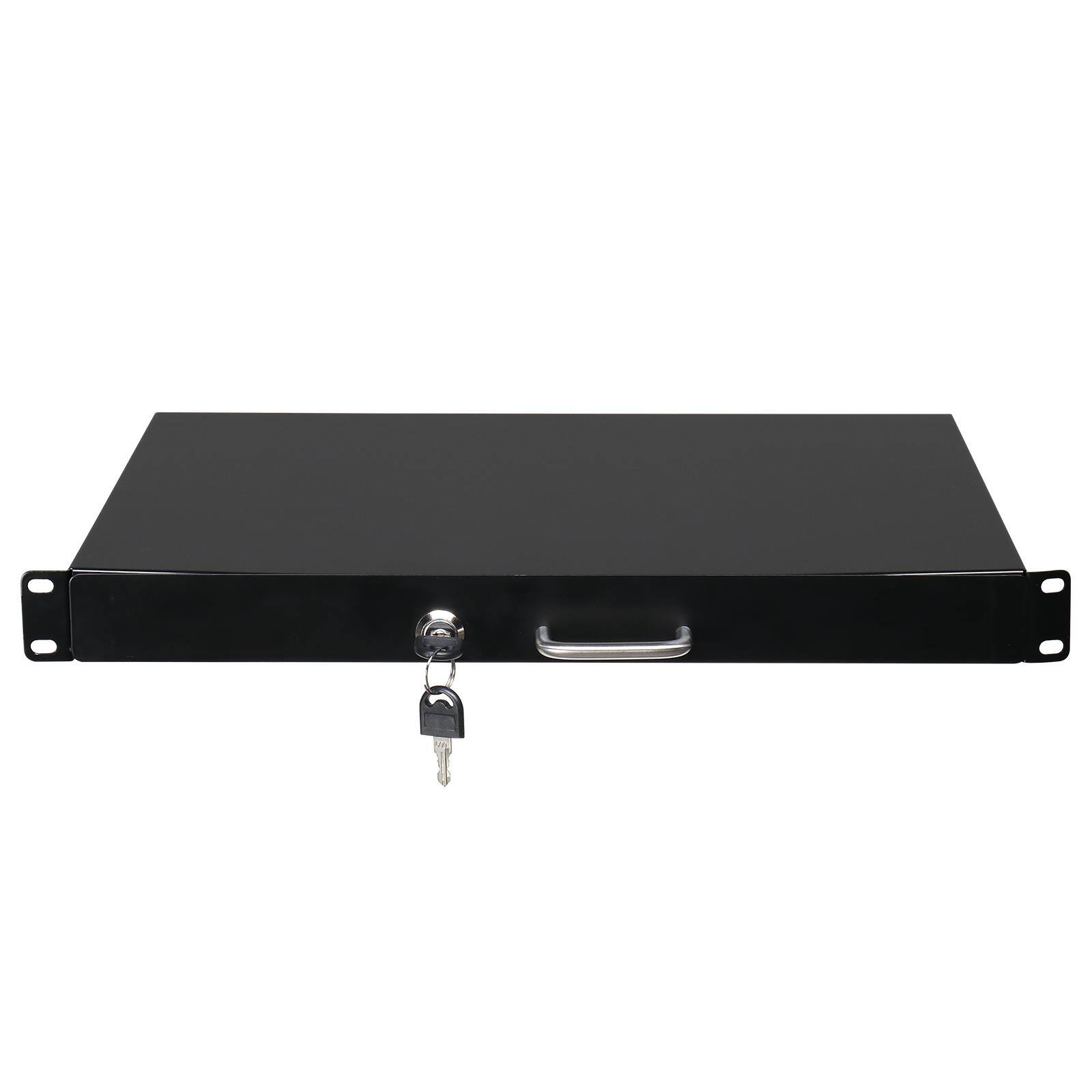 Left. Winado - 19 Inch  1U Rack Drawer DJ Locking Drawer with Key with Unmatched Material, Safety Design and Widely Application.