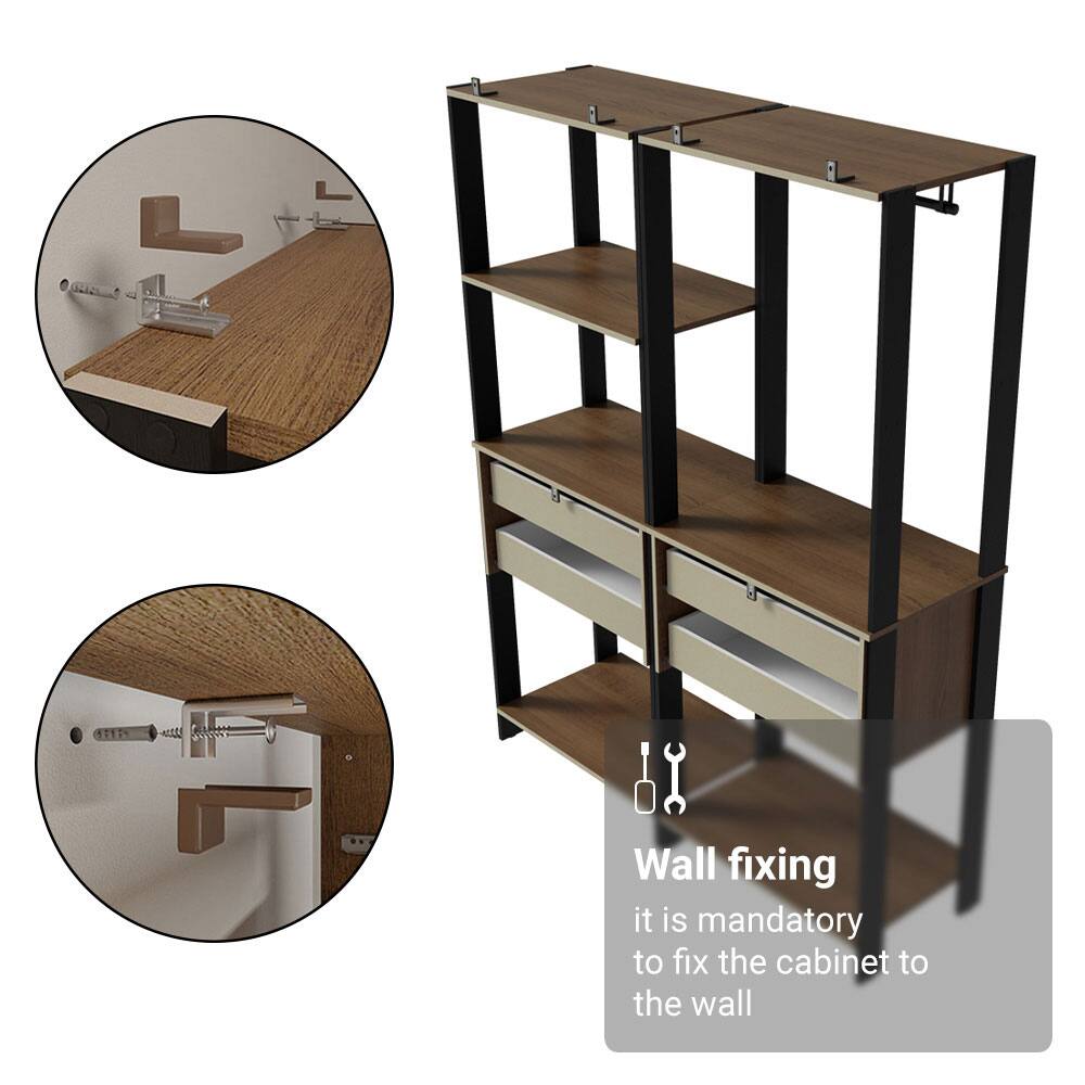 Wall fixing  
it is mandatory to fix the cabinet to the wall