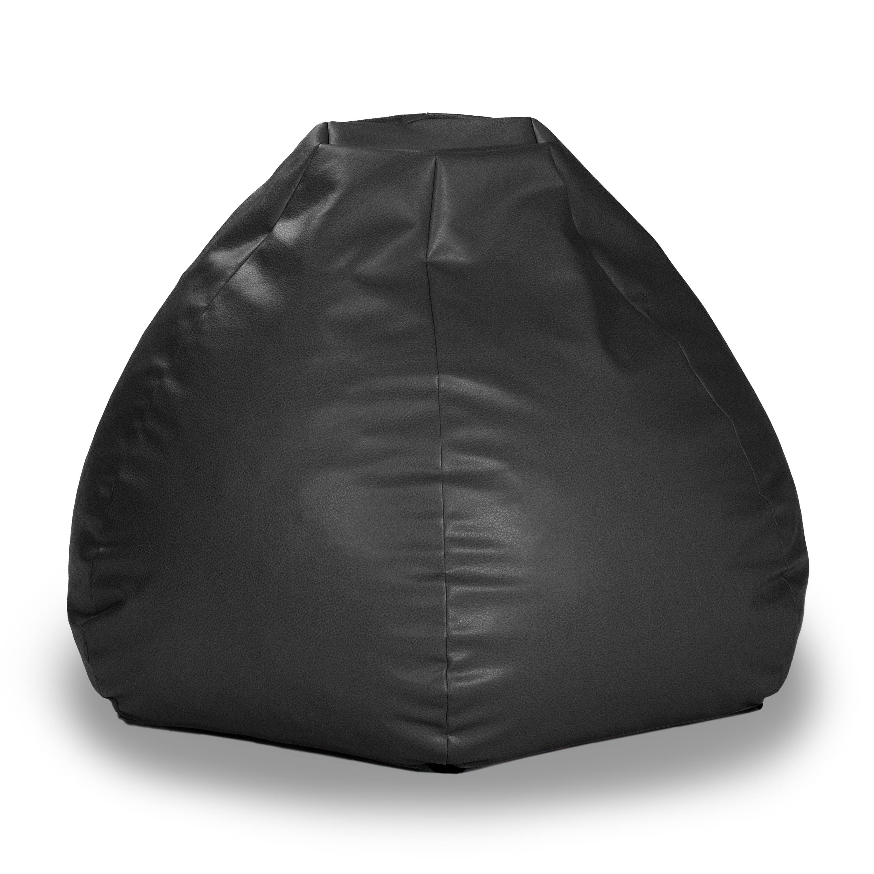 Jaxx - Atrium Collection Lozia Loveseat - Large Foam Bean Bag Sofa Faux-Leather - Black