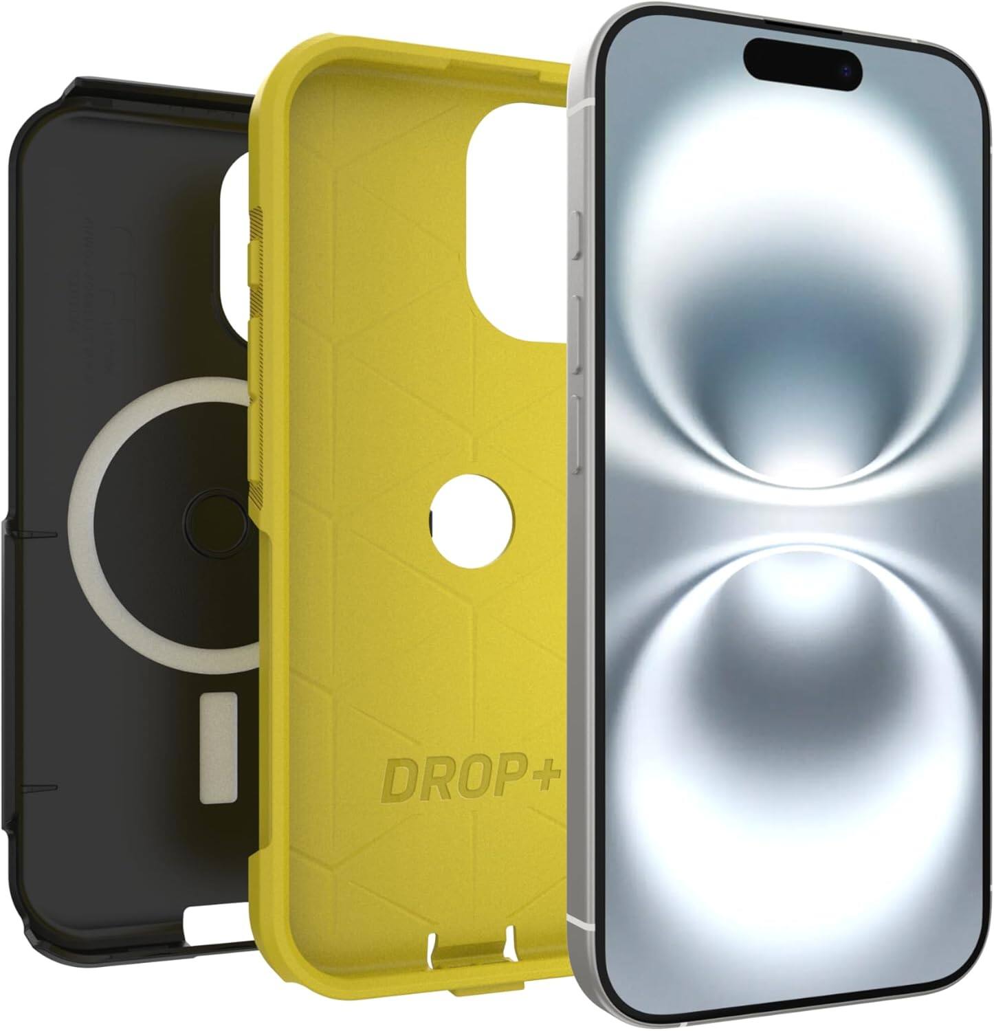 Alt View 1. OtterBox - OtterBox - Commuter Series Hard Shell for MagSafe for Apple iPhone 16 - Night (Black & Yellow).