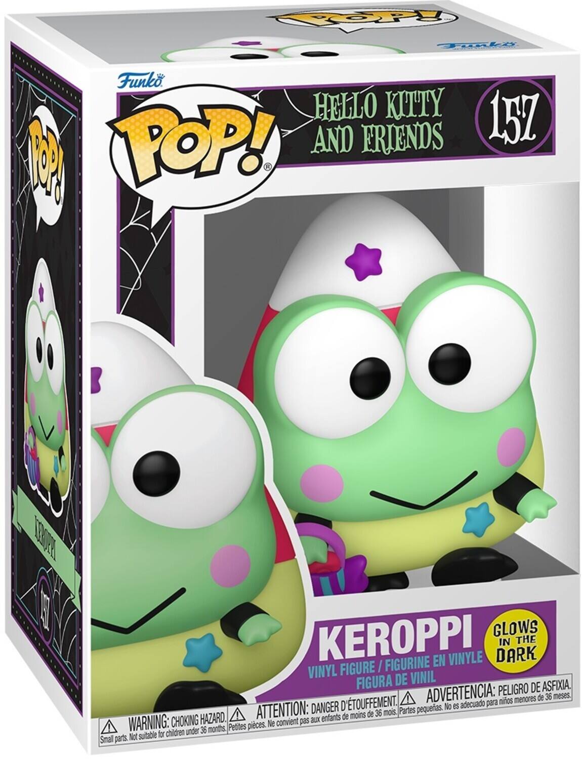 POP!
Funko HELLO KITTY POP! AND FRIENDS
157
CERDUT
KEROPPI GLOWS IN THE DARK VINYL FIGURE / FIGURINE EN VINYLE
ADVERTENCIA: PELIGRO DE ASFIXIA. D'TOUFFEMENT. ADVERTENCIA: PELIGRO DE ASFIXIA. ATTENTION: DANGER D'ÉTOUFFEMENT. WARNING: CHOKING HAZARD. Small parts. Not suitable for children under 36 months.