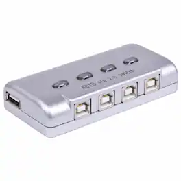 Sanoxy - USB 2.0 Printer Auto Sharing Switch (4-Port) - Silver