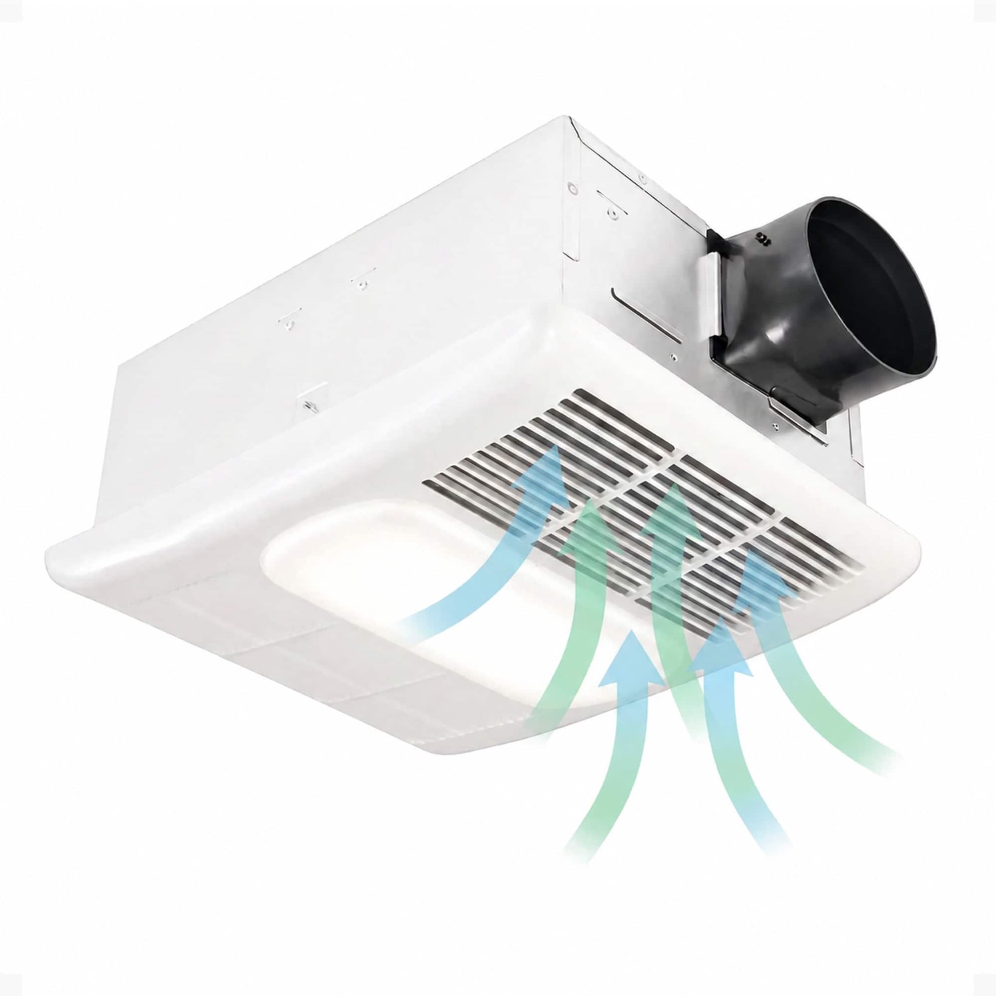 Delta Breez - Radiance Exhaust Bath Fan 80 CFM with Built-In Light & Heater - White
