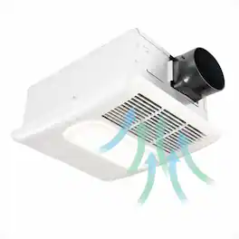 Delta Breez - Radiance Exhaust Bath Fan 80 CFM with Built-In Light & Heater - White