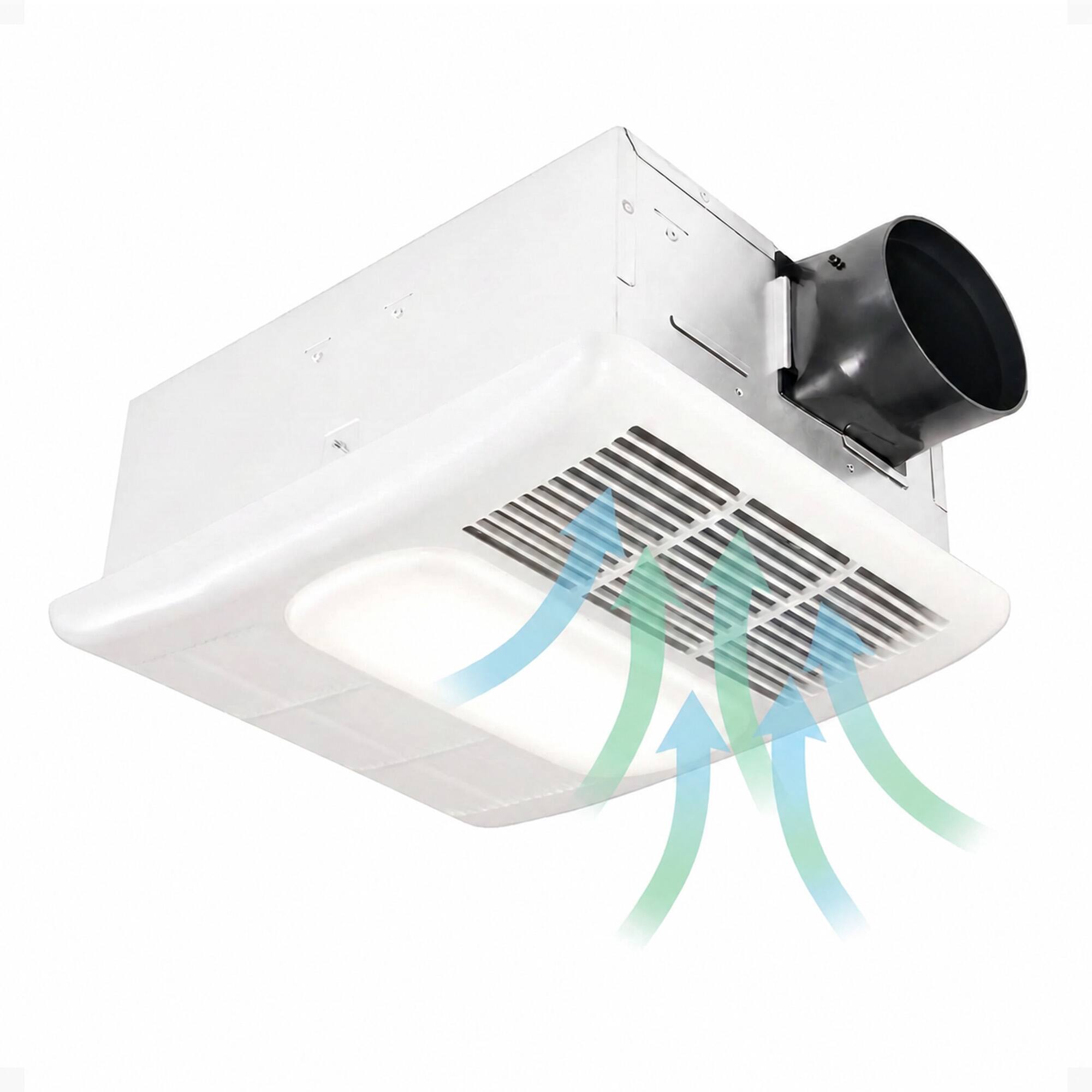 Delta Breez - Radiance Exhaust Bath Fan 80 CFM with Built-In Light & Heater - White