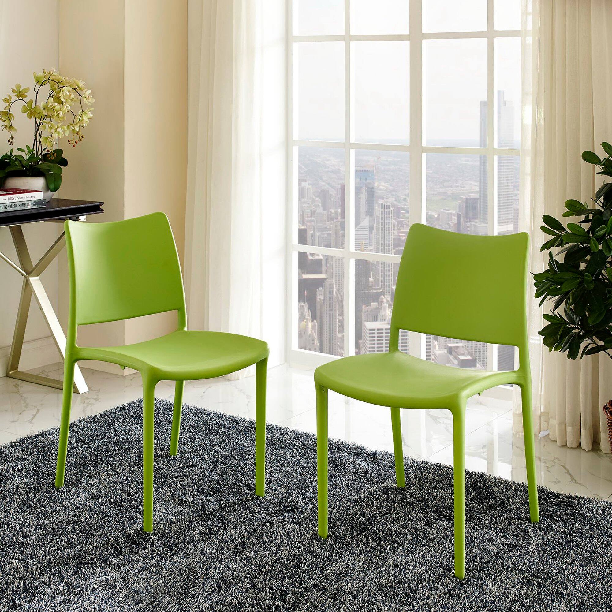 Back. Modway - Hipster Dining Side Chair Set of 2 by Modway - Green.