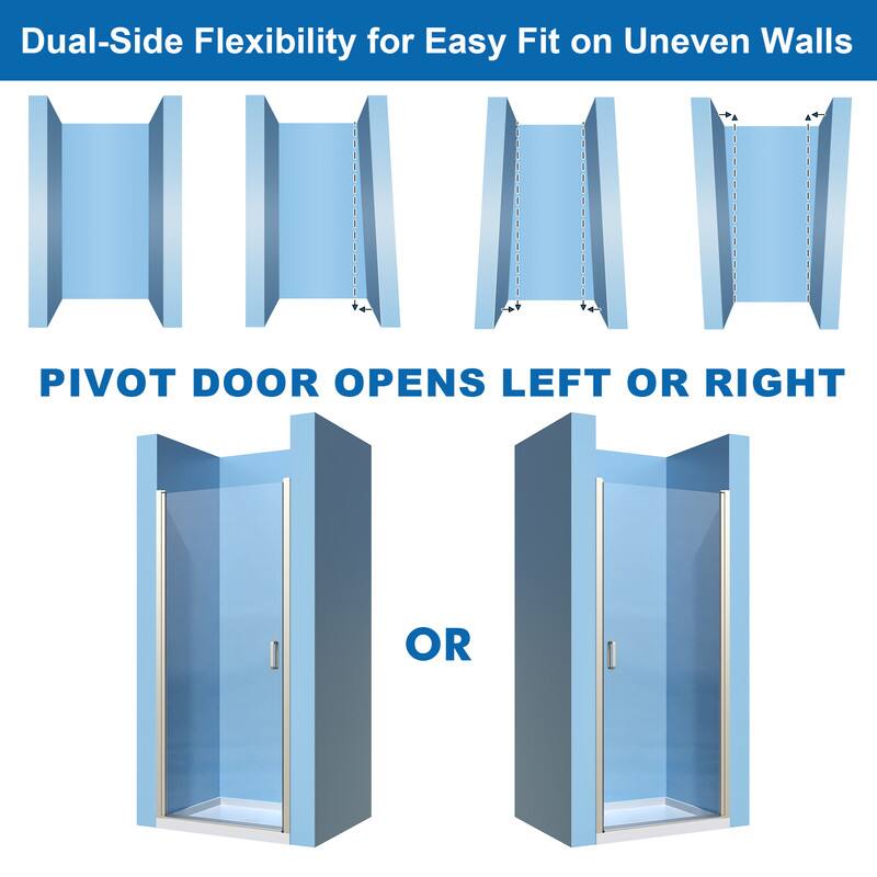 Dual-Side Flexibility for Easy Fit on Uneven Walls

PIVOT DOOR OPENS LEFT OR RIGHT