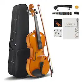 Winado - New 1/2 Acoustic Violin Basswood Full Sent Case Bow Rosin for Student Beginner