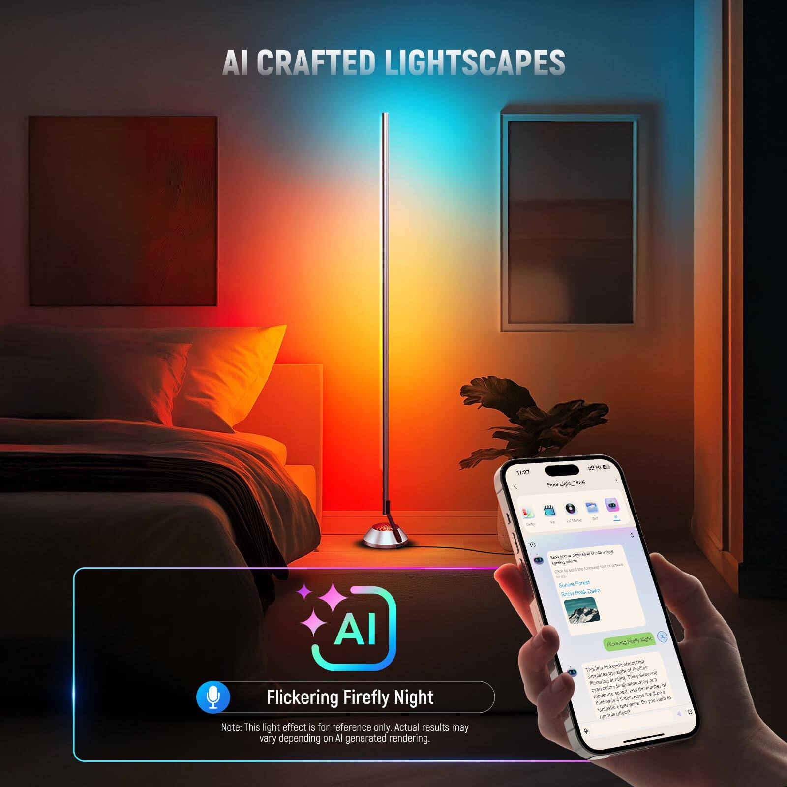 Neewer Smart RGBW Floor Lamp, 1500lm, 16M Colors, Music Sync