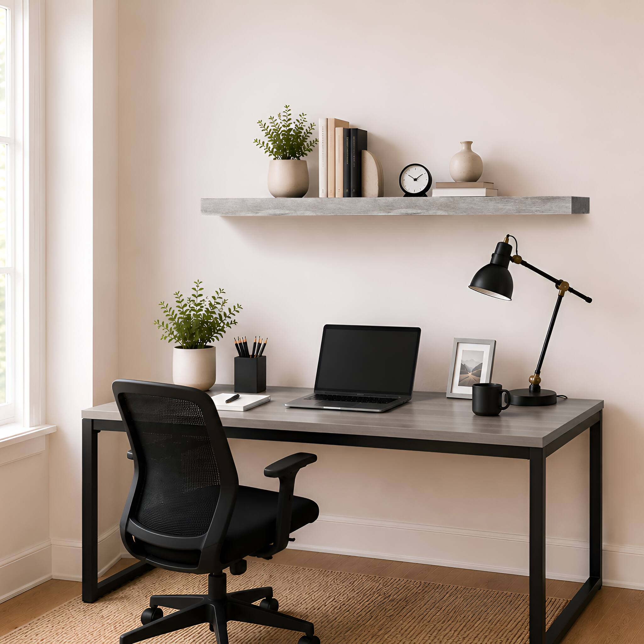 Alt View 5. Sorbus - 1 Piece 47 Inch Wall Mounted Floating Shelves, Gray - Gray.