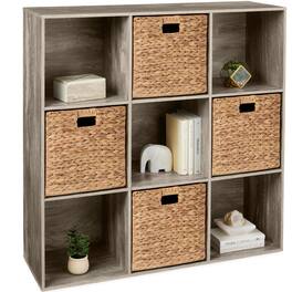 Best Choice Products - 9-Cube Bookshelf, 13.5in Display Storage System, Organizer w/ Removable Back Panels - Greige