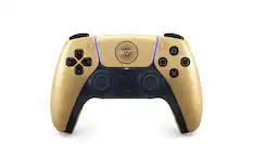 Front. Sony Interactive Entertainment - DualSense Wireless Controller – 007 First Light Limited Edition for PS5, PC, Mac & Mobile - Gold.