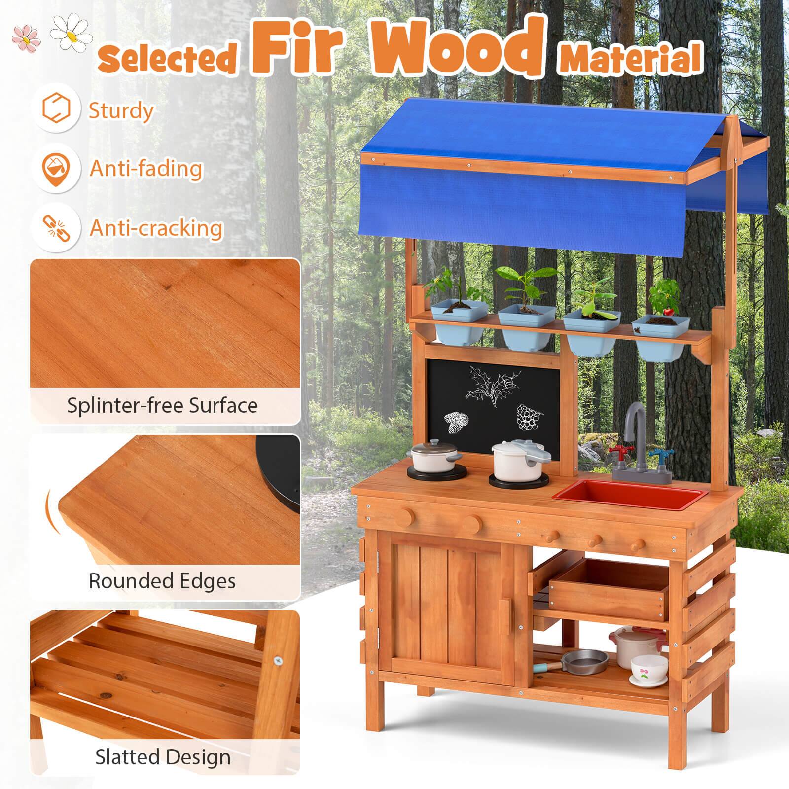 Selected Fir Wood Material  
- Sturdy  
- Anti-fading  
- Anti-cracking  
- Splinter-free Surface  
- Rounded Edges  
- Slatted Design