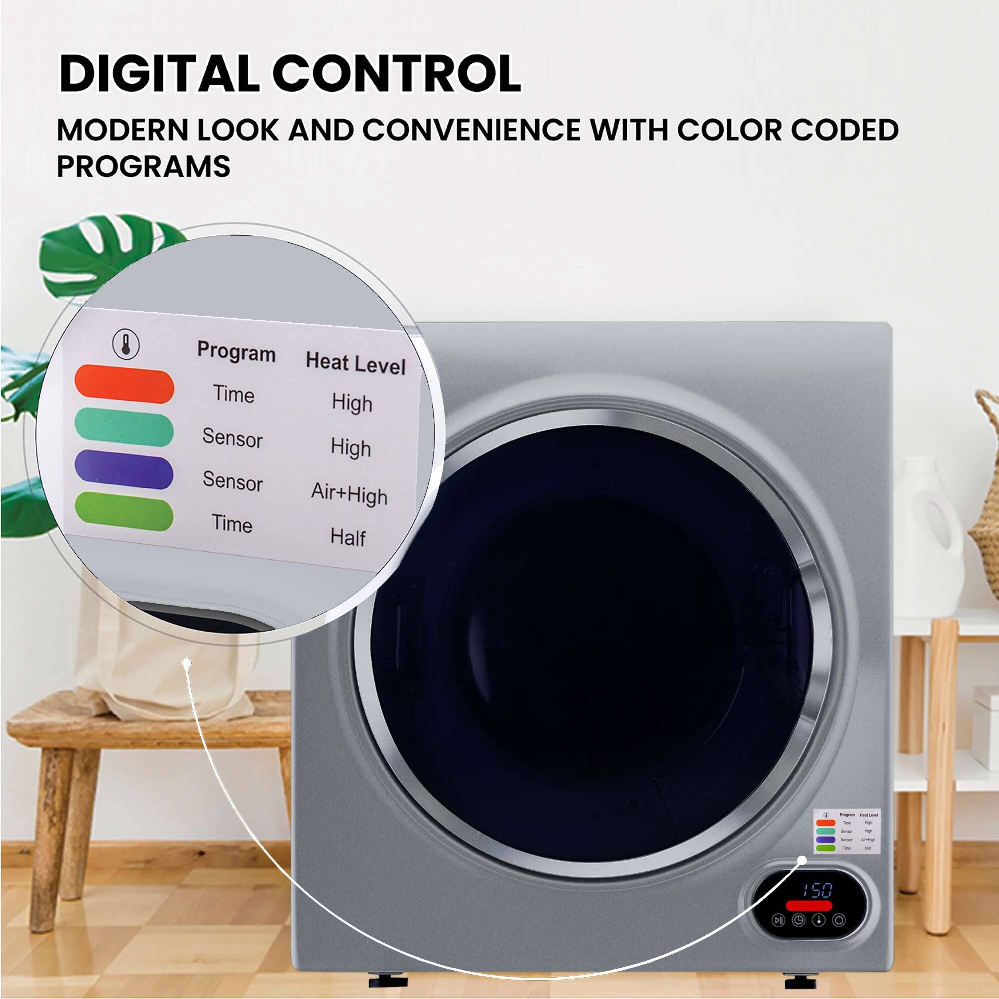 DIGITAL CONTROL  
MODERN LOOK AND CONVENIENCE WITH COLOR CODED PROGRAMS  

Program | Heat Level  
Time | High  
Sensor | High  
Sensor | Air+High  
Time | Half  

:50
