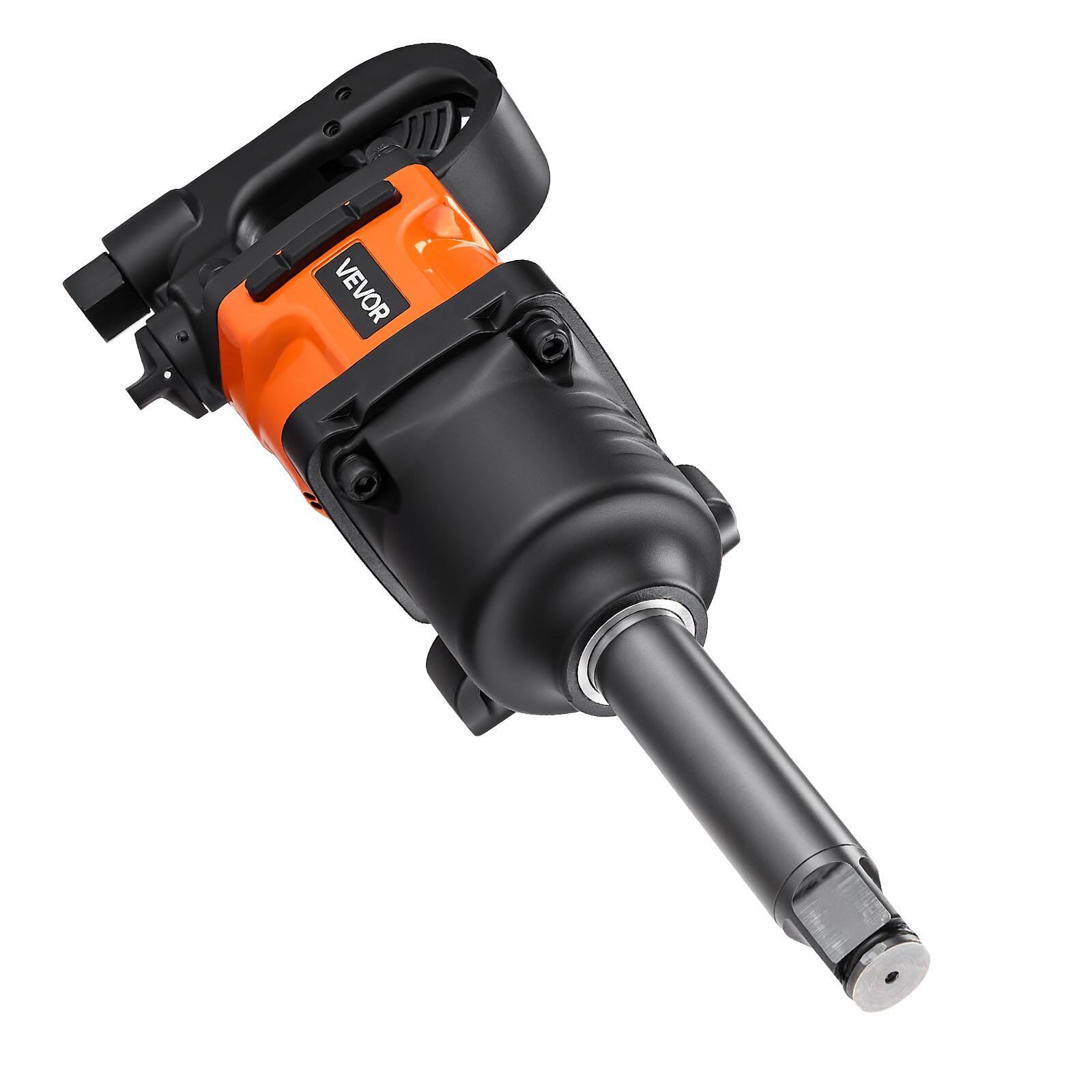 Alt View 5. VEVOR - 1 Inch Air Impact Wrench, Up to 1800 ft-lbs Nut-Busting Torque, 18.7 lbs Pneumatic Impact Gun with 6" Extended Anvil - Black,Orange.