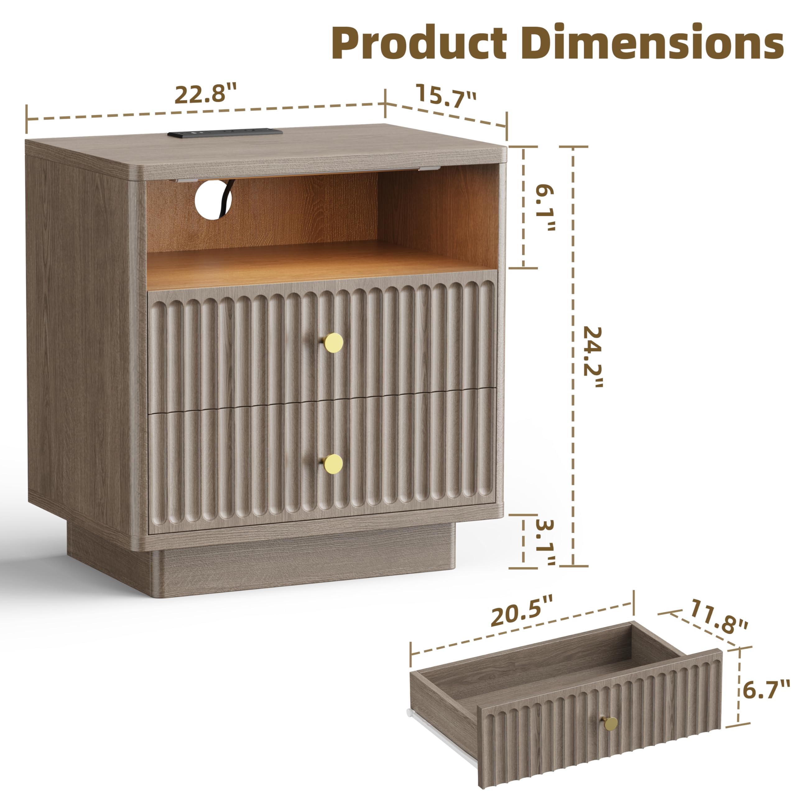 Product Dimensions

22.8" x 15.7" x 6.1"  
24.2" x 3.1"  
20.5" x 11.8" x 6.7"