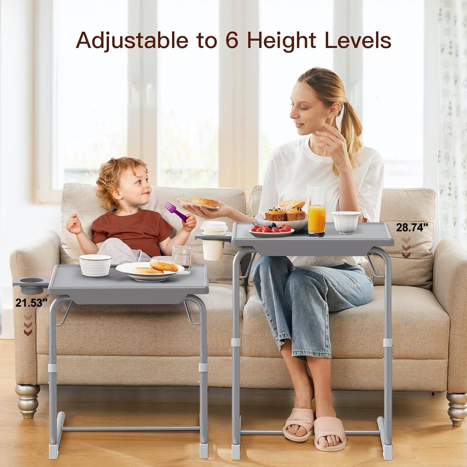 Adjustable to 6 Height Levels  
28.74"  
21.53"