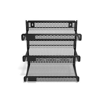 Alt View 1. TRU RED - TRU RED™ 3-Compartment Metal Mesh File Organizer, Matte Black (TR57556) - Matte Black.