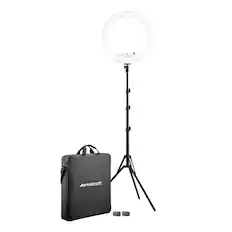 Front. Westcott - Westcott 18-inch Bi-Color LED Ring Light Kit with Batteries and Stand.