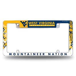 Rico Industries - West Virginia Mountaineer's Chrome Metal License Plate Frame - Multi