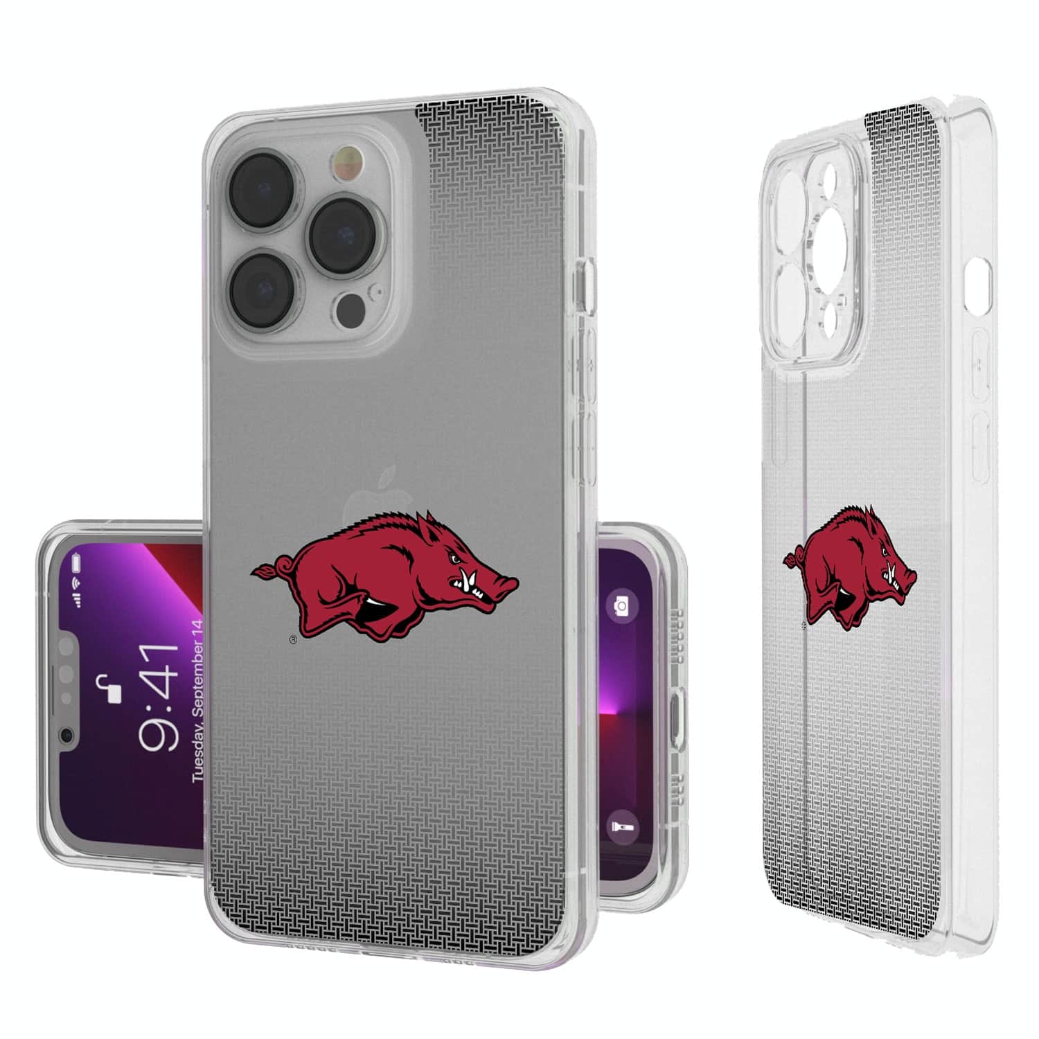 Keyscaper - NCAA - Arkansas Razorbacks Linen Logo iPhone Clear Case - 14 Pro - Multicolor price history on PriceWatchPro