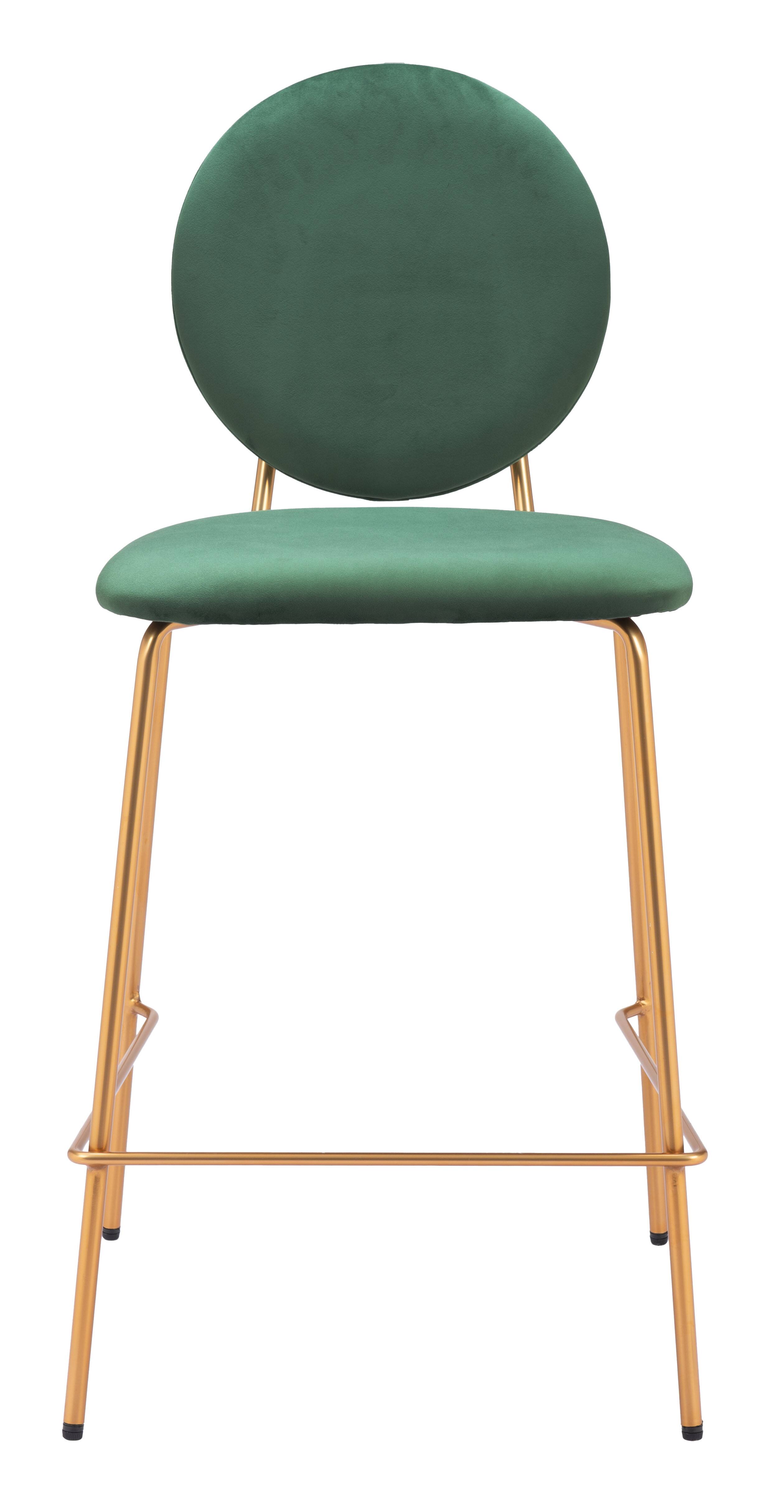 Alt View 1. Hivvago - Odessa Counter Stool (Set of 2) Green & Gold - Green & Gold.